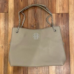 TORY BURCH authentic. Kira Leather Tote in neutral.